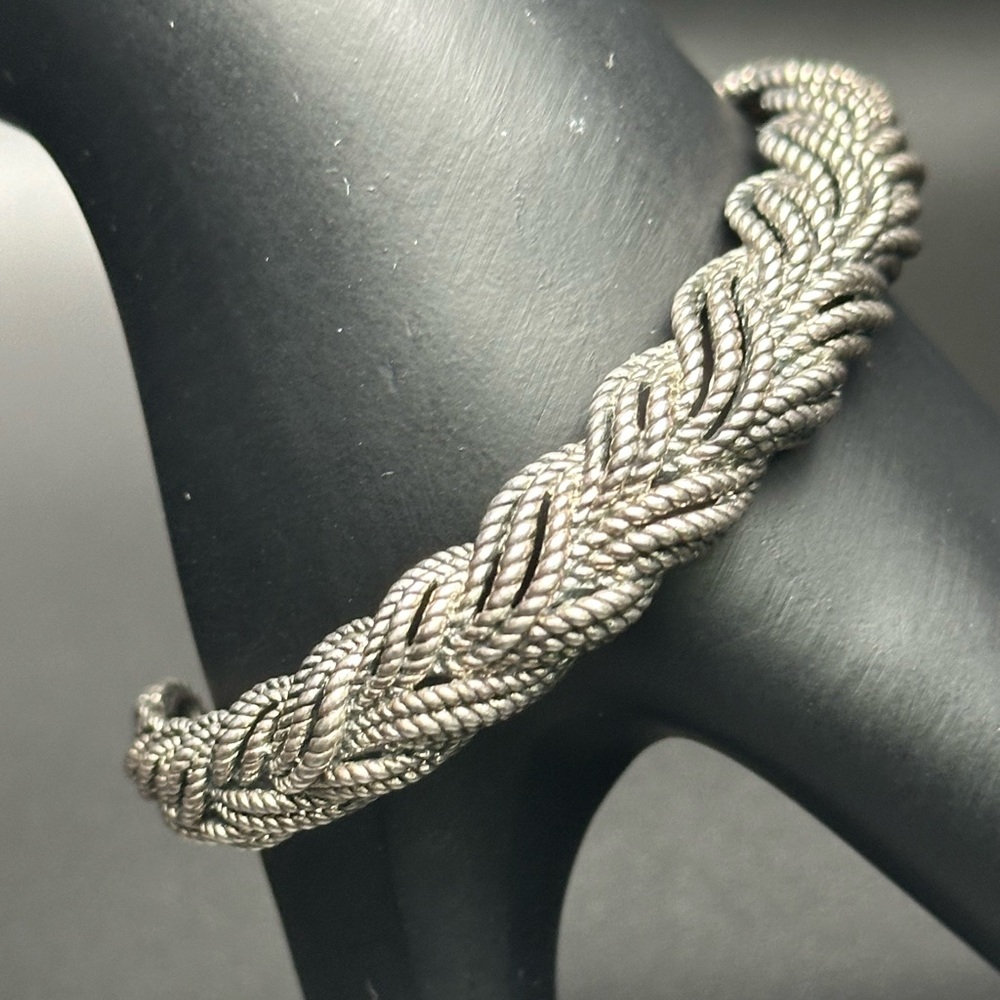 Silver Braid Bracelet .925 Sterling Silver | Intricate Braided Design | Vintage